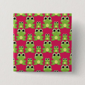 Cute frogs pattern 15 cm square badge