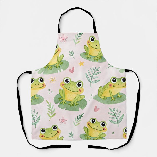 Cute frogs Pattern Apron (Front)