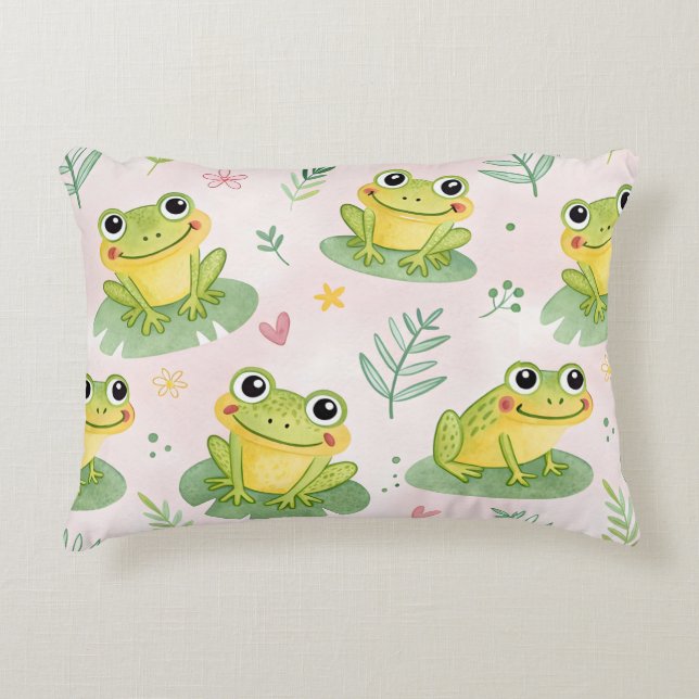 Cute frogs Pattern Decorative Cushion (Front)