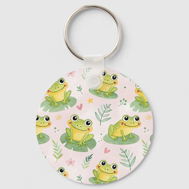 Cute frogs Pattern Key Ring (Front)