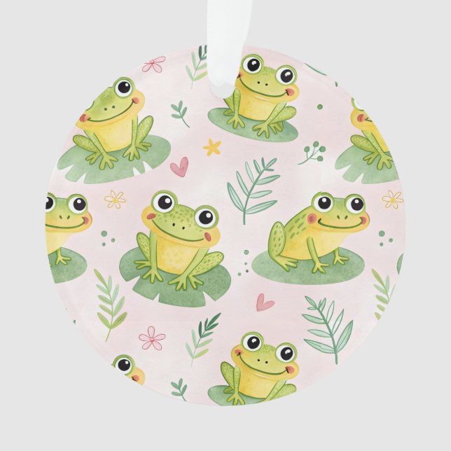 Cute frogs Pattern Ornament (Front)