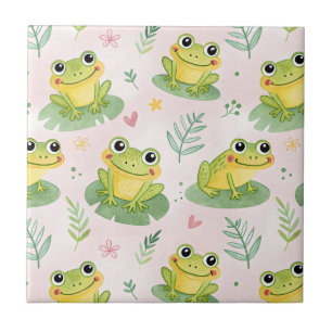 Cute frogs Pattern Tile
