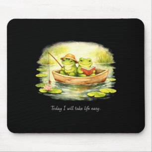 Cute frogs will take life easy calm cosy readers mouse pad