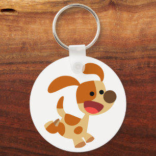 Cute Frolicking Cartoon Dog  Keychain