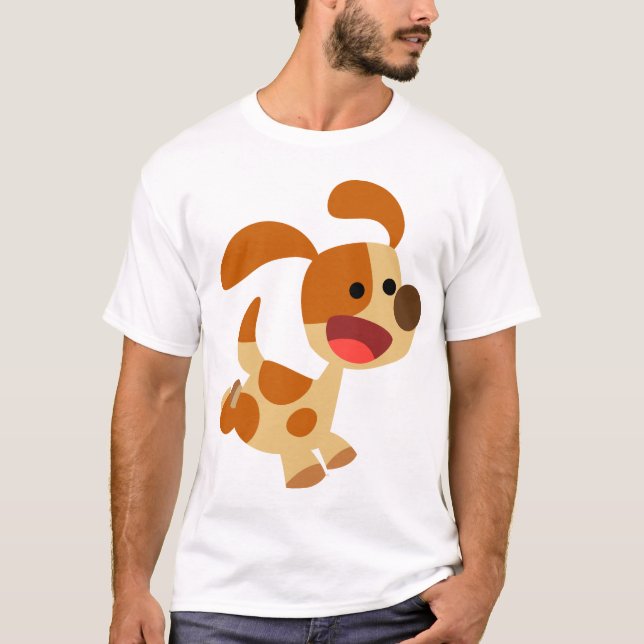 Cute Frolicking Cartoon Dog Women T-Shirt (Front)