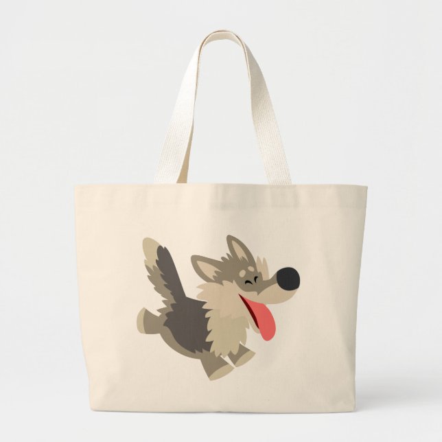Cute Frolicsome Cartoon Wolf Bag (Front)