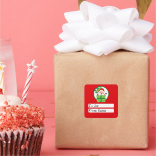 Cute From Santa Claus Green Custom Christmas  Square Sticker