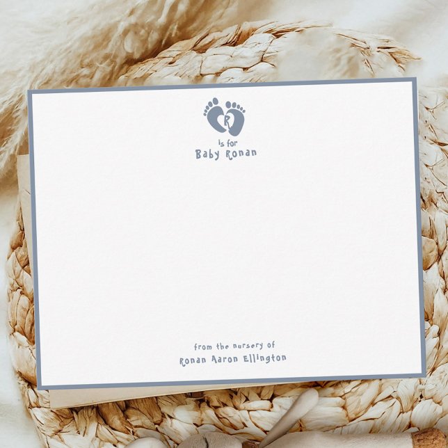 Cute From The Nursery of Blue Monogram Card (Creator Uploaded)