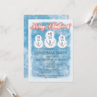 Cute Frosted Snowmen Christmas Party