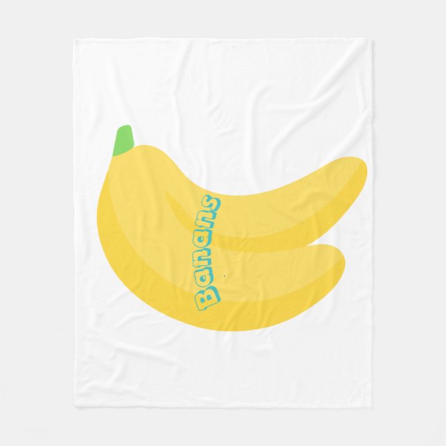 Cute Fruit Art / Tropical Food Aesthetic Fleece Blanket (Front)