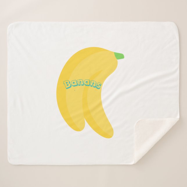 Cute Fruit Art / Tropical Food Aesthetic Sherpa Blanket (Front (Horizontal))