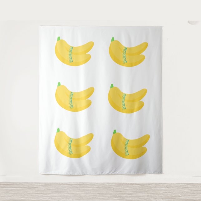 Cute Fruit Art / Tropical Food Aesthetic Tapestry (Front)