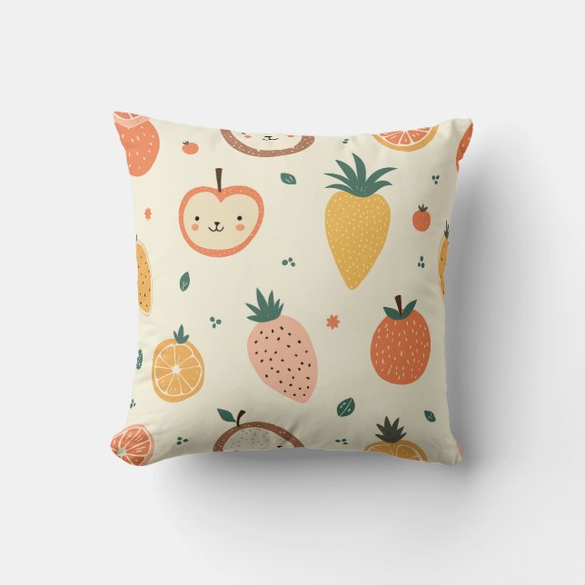 Cute fruit character pattern cushion (Front)