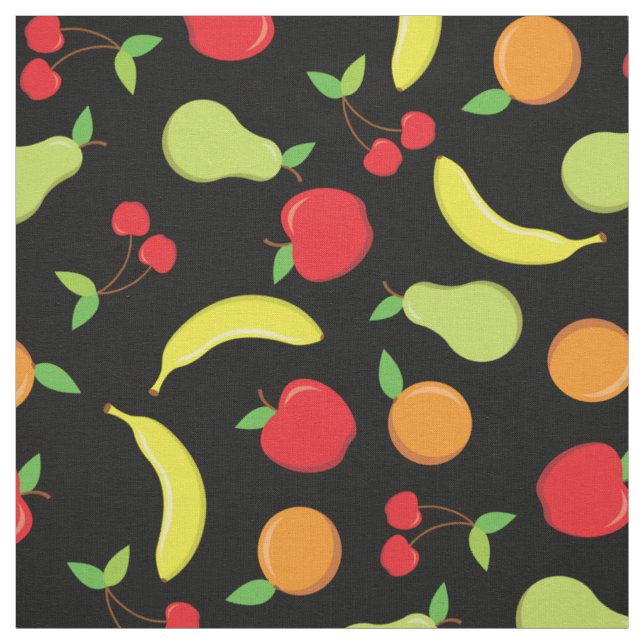 Cute Fruit Kitchen Apple Orange Banana Pear Cherry Fabric (Swatch)