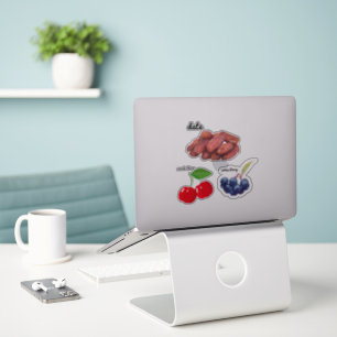 Cute Fruit Large 8" x 8" Custom-Cut Vinyl Stickers