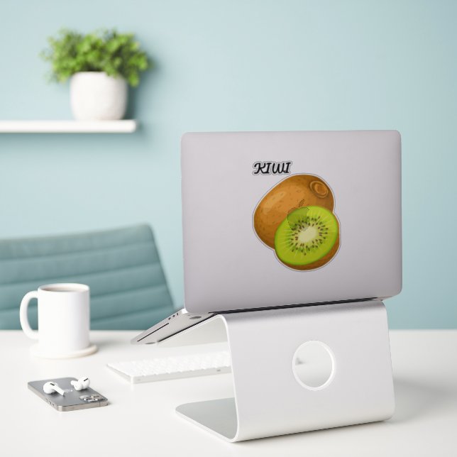 Cute Fruit Large 8" x 8" Custom-Cut Vinyl Stickers (Laptop On Desk)