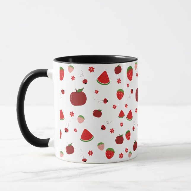 Cute Fruit Pattern Mug |Aesthetic Kitchen Mug (Left)