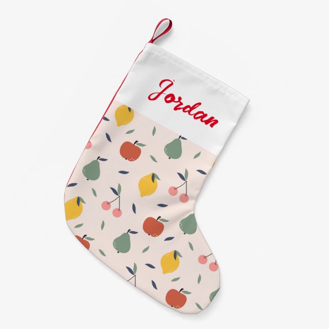 Cute Fruit Pattern Small Christmas Stocking (Front (Hanging))
