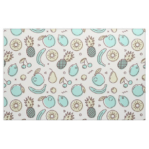Cute Fruit Pattern Summery Line Drawing Fabric