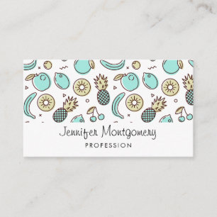Cute Fruit Pattern Summery Themed Business Card