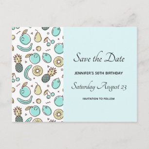 Cute Fruit Pattern Summery Themed Invitation Postcard