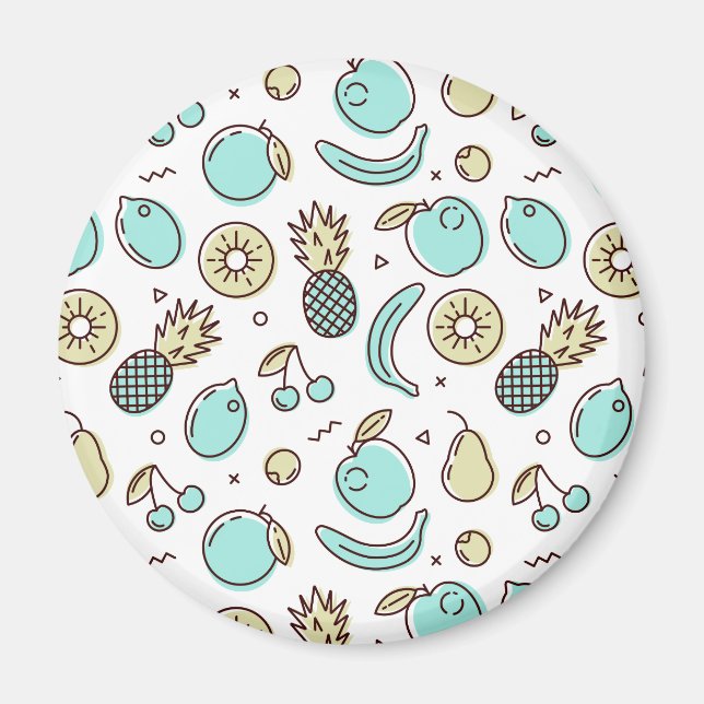 Cute Fruit Pattern Summery Themed Magnet (Front)