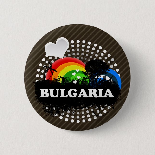 Cute Fruity Bulgaria 6 Cm Round Badge (Front)