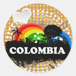 Cute Fruity Colombia Classic Round Sticker