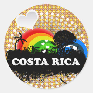 Cute Fruity Costa Rica Classic Round Sticker