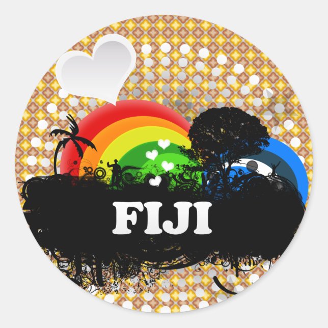 Cute Fruity Fiji Classic Round Sticker (Front)