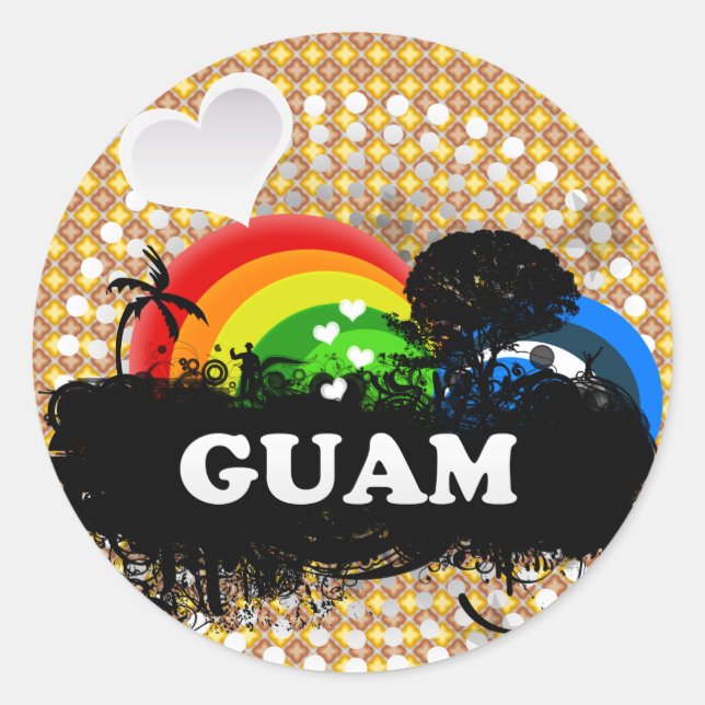 Cute Fruity Guam Classic Round Sticker (Front)