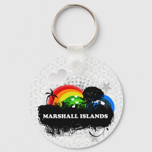Cute Fruity Marshall Islands Key Ring (Front)