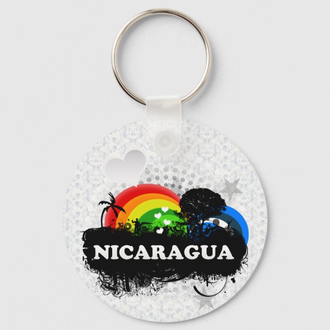 Cute Fruity Nicaragua Key Ring (Front)