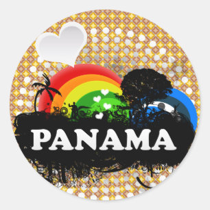 Cute Fruity Panama Classic Round Sticker