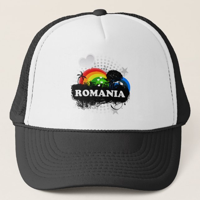 Cute Fruity Romania Trucker Hat (Front)