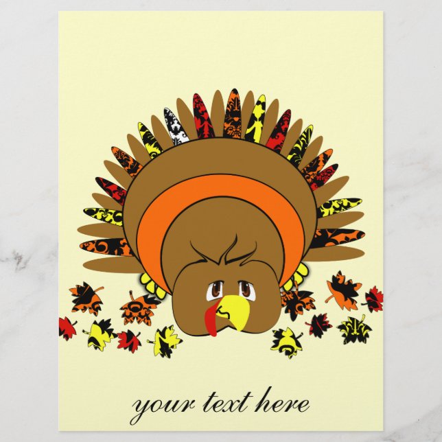 Cute Full Colour Turkey Flyer (Front)