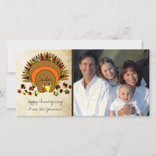 Cute Full Colour Turkey Holiday Card
