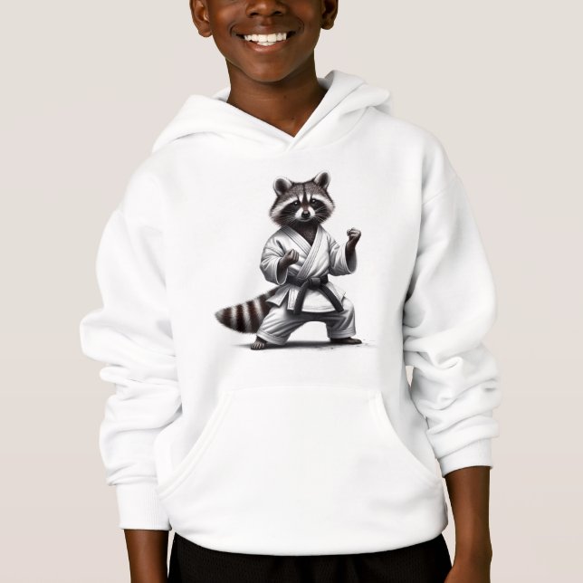 Cute Fun Animal Humour Racoon  Martial Arts (Front)