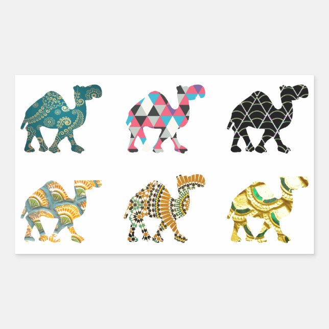 Cute fun camels rectangular sticker (Front)