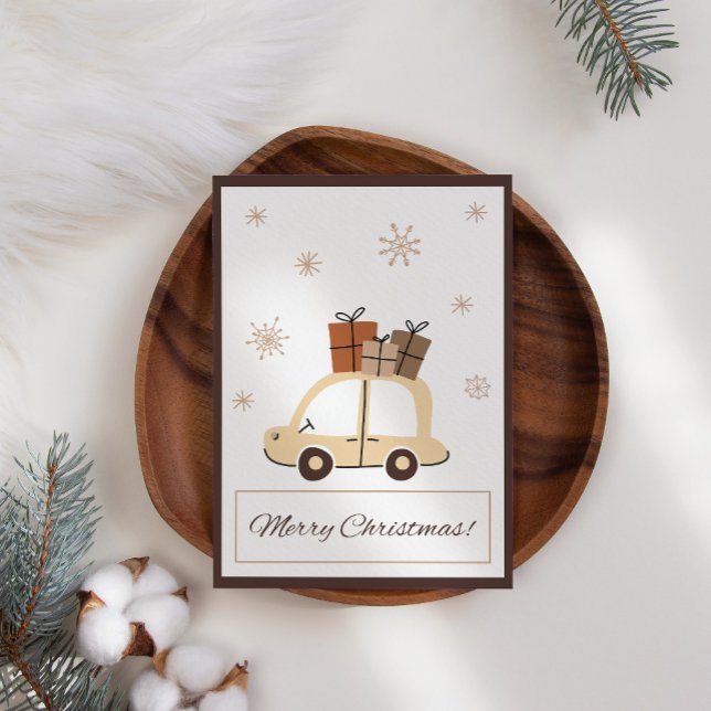 Cute Fun Car Snowy Business Christmas Card (Creator Uploaded)