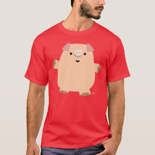 Cute Fun Cartoon Pig Men T-shirt