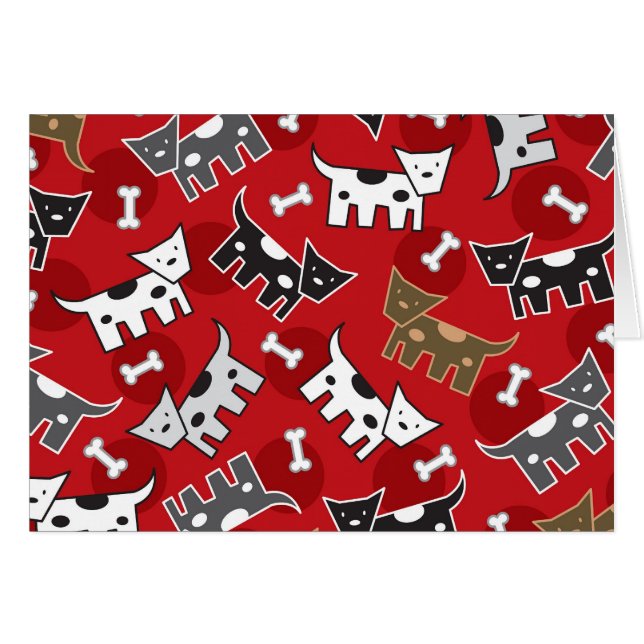 Cute Fun Cartoon Spotted Dogs Doggies Puppy Bones (Front Horizontal)