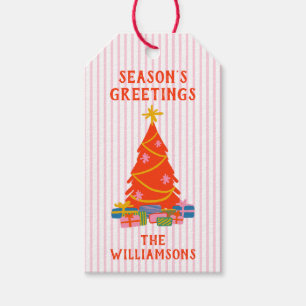Cute Fun Cheerful Christmas Holiday Personalised Gift Tags