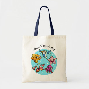 Cute Fun Children's Sandbox Toy Sea Creature Beach Tote Bag