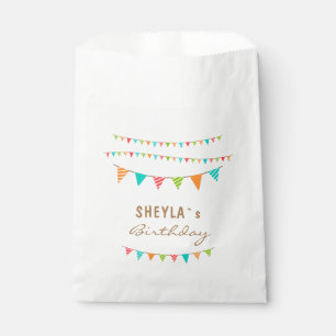 Cute Fun Colourful Bunting Flag Kids Birthday Favour Bags