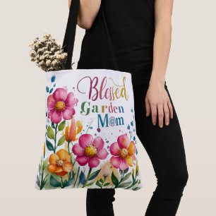 Cute fun Colourful flowers Blessed Garden Mum Tote Bag