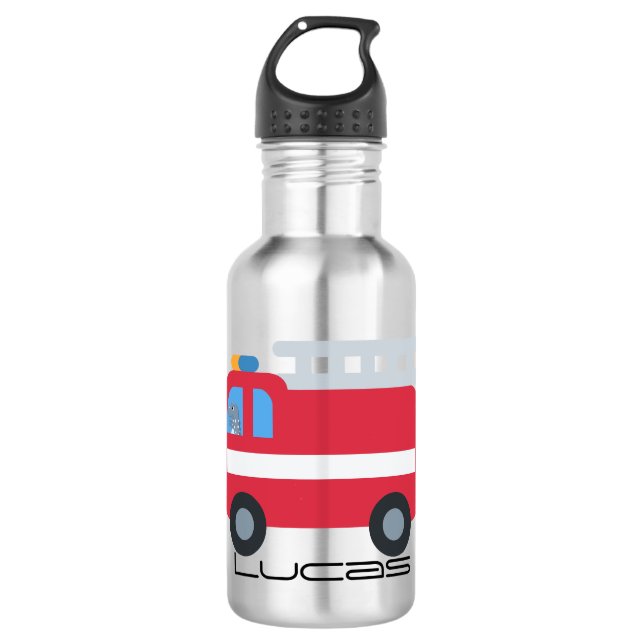 Cute fun Dinosaur drive Fire engine Back To School 532 Ml Water Bottle (Front)