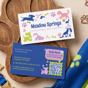 Cute Fun Dog Grooming Veterinary Animal Pet Care Business Card