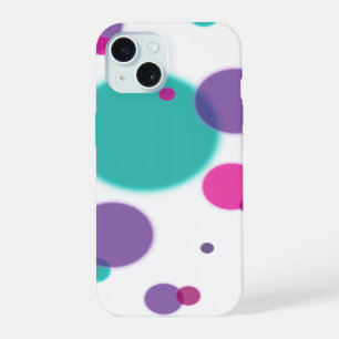 Cute Fun Dots Pattern in Purple Pink Teal Colours iPhone 15 Case