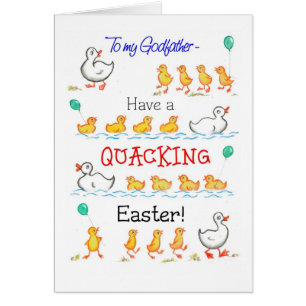Cute Fun Ducklings Quacking Easter, for Godfather